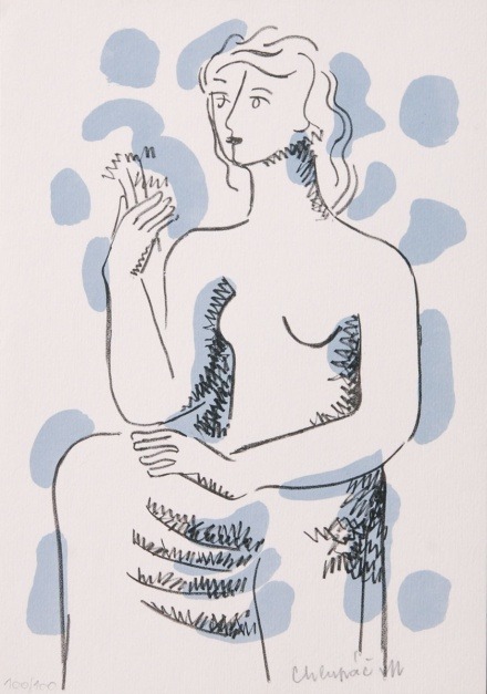 youcannottakeitwithyou:Miloslav Chlupáč (Czech, 1920-2008)Sedící dívka [Sitting girl]