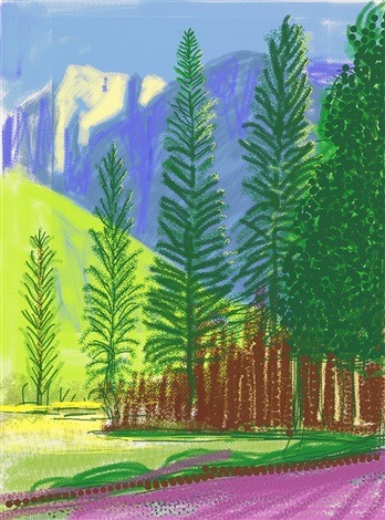 igormag: David Hockney (b.1937), Untitled n. 7-12, from The Yosemite Suite, 2010.iPad drawings print