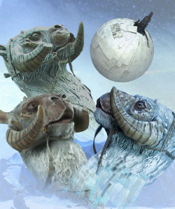 wizardsquad:  Three Tauntaun Ion Cannon(Ion Cannon model created by   V.Gillot on Turbosquid)   hahahai’m glad i just decided to check the tauntaun tag. dunno if 3 wolf moon is still on anyone’s memedar, but this is pretty funny
