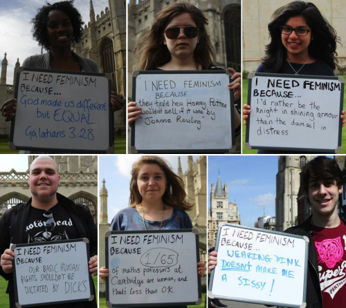 blogging-in-my-swaggy-pants:   cambridge university students were asked on campus why they needed feminism. here are 60 answers. click the link for over about 600 more.   I’m crying, this is the most beautiful thing I’ve seen all week 