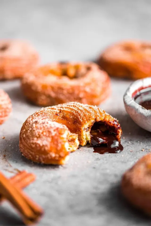 Chocolate-Stuffed Churro Donuts 