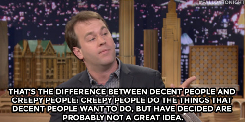 fallontonight:  Mike Birbiglia knows just how to act on a bus when he sees an attractive woman.