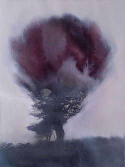 iamjapanese: Ralph Freeman（British, b.1945） Mist Ⅱ    Mixed media on Arches paper　38×28cm  via  more 