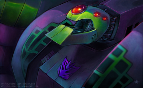 calibrashuns:  camojito:  For the Glory of Megatron by ~Dzorek  And the lines are mine! ヽ(´ー`)ﾉ