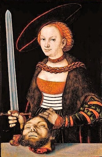 Lucas Cranach the Elder, Judith and the head of Holofernes, 1530s. The women are dressed in the styl