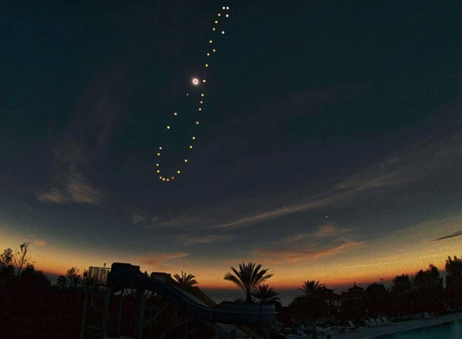  The Sun, photographed from the same spot, at the same hour, on different days throughout