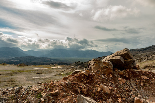 Rock and clouds.View towards the Plateau of Lasithi, Crete 2018.