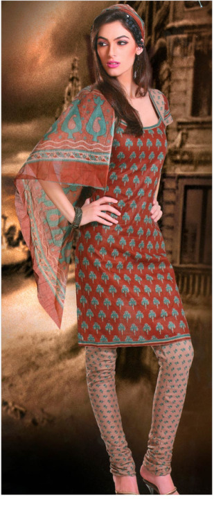 Utsav Fashions: churidar kameez and salwar kameez with dupatta.The salwar (also spelt shalwar) kamee