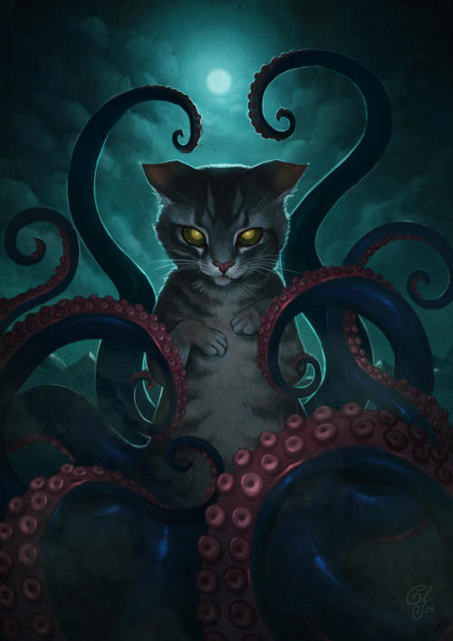 fhtagn-and-tentacles:  CATTHULHU by Caroline Jamhour  