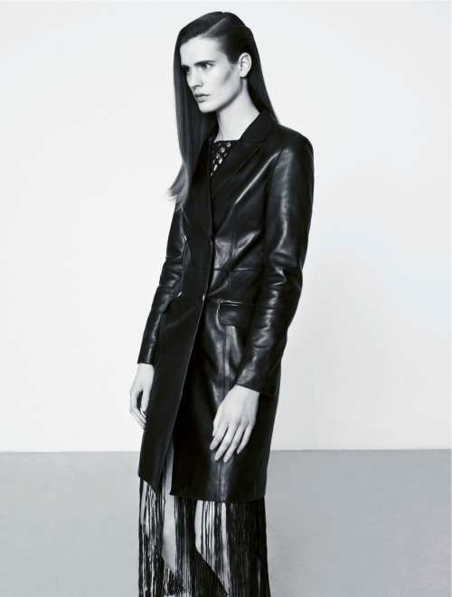 Julier Bugge by Johan Sandberg for Stylist France - Hugo Boss leather coat 