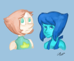 So I tried to paint everything from scratch without using and sketches. I must say, I really love this. Especially love how Pearl’s hair came out.