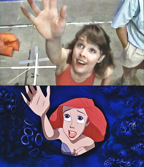 Sherri Stoner live action references of Ariel for The Little Mermaid.