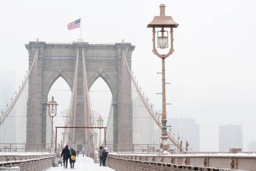 #tbt to a snowy Brooklyn Bridge scene. : @camilleschaer for @NYCgo … ❄️❤️ … # #seeyourcity #nycgo #n