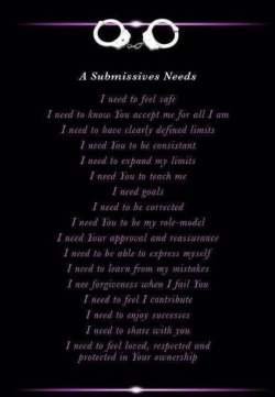 sirtrouble43:  A Submissives need to feel all this, Without her, we are nothing.. She gives us more than a title… She gives us everything, so in return.. We nee to give her everything… Sir Trouble 