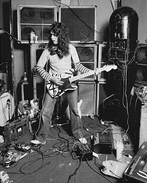 VAN HALEN HISTORY — EDDIE VAN HALEN Recording A Riff Sometime Between...