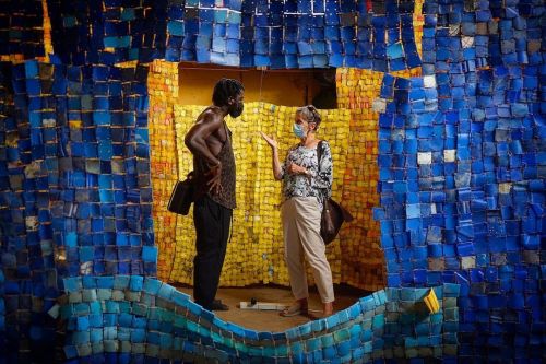 Serge Attukwei Clottey’s “The Wishing Well” installation in Labadi allowed attende