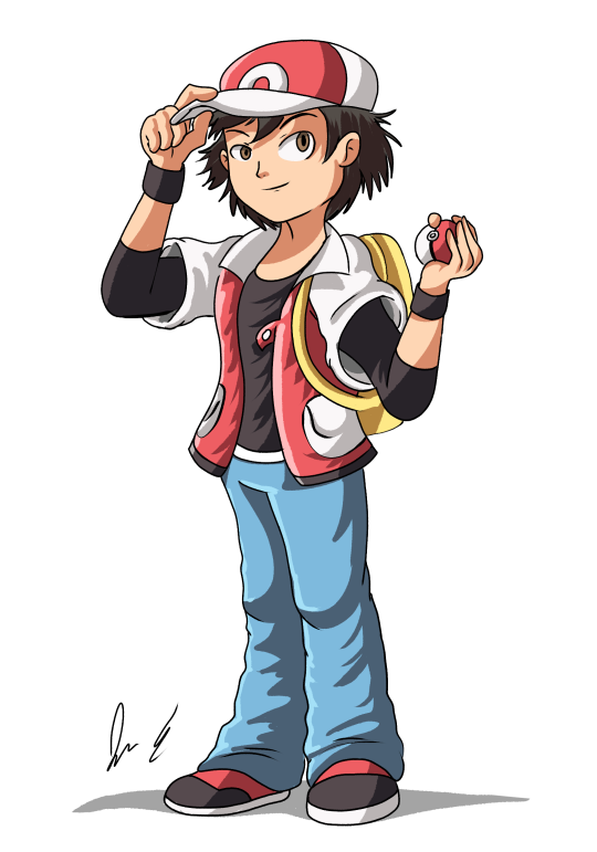 artofjordane:Didn’t really have time to do a big piece for Pokémon Day but decided to try doing my own take on the characters, starting off with Red.