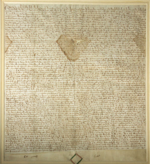 A version of the Magna Carta, from 1297. This was one of several renewals of the charter, which had 