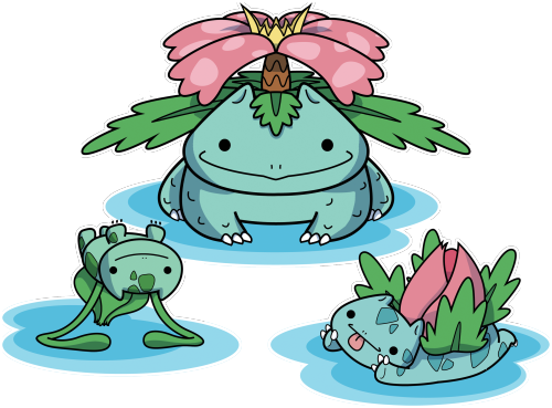 theniftyfox: Derpy Bulbasaur family! I drew this from my mini-watercolour painting with the int