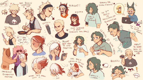 ommanyte:i saw some people doing bnha charas with quarantine hair,,, so here is a doodle page of the