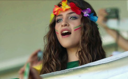 worldcup2014girls:  Beautiful Mexican girls at the World Cup :) source: http://WorldCupGirls.net