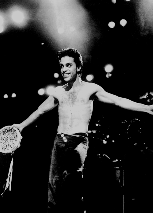 Prince performing at Madison Square Garden in New York City, NY., 1986.