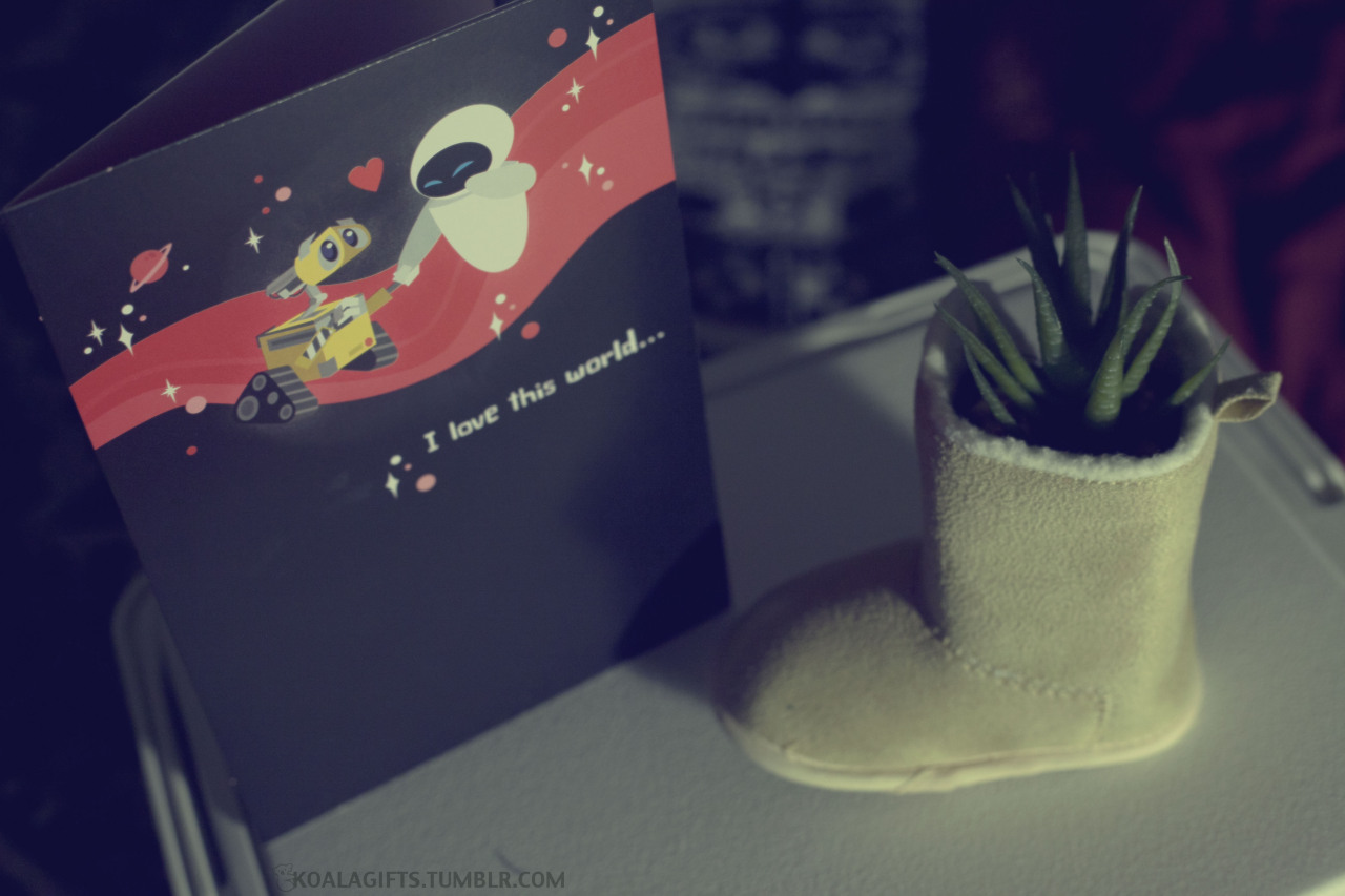 koalagifts:  Wall-E Valentines! Here is my Wall-E cooler Valentines day present for