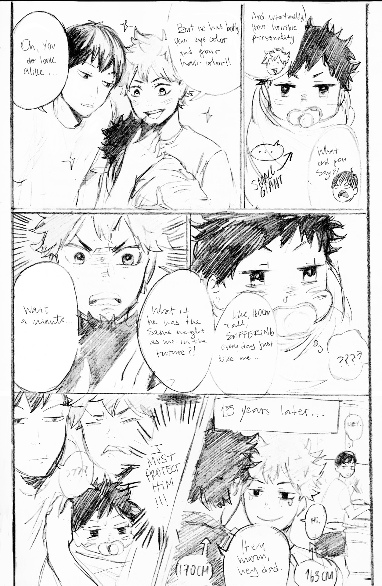 caroyellowshootingstars:  Kagehina sketches ಥ⌣ಥ