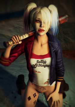 vaurrasfm:  I am very eager to see Suicide Squad. I’m loving the look of Margot Robbie as Harley Quinn so far. So in honor of that I have done some heavy Photoshop editing of Arkham Harley to resemble the Suicide Squad design. 