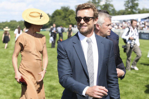 Simon Baker attends the Prix De Diane 2019 at hippodrome de Chantilly on June 16, 2019 in Chantilly,