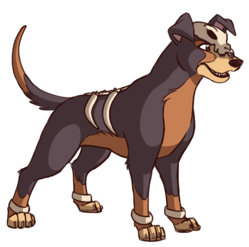 vive-la-johto:  A beautiful SennenHoundour girl and a pair of weasel brothers.Gotta love them little PokeWeasels look at the little bastards and their derpylong bodies :’D  