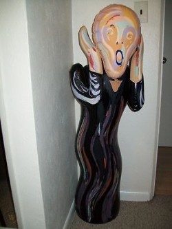 spectrometrie:spectrometrie:when i was a kid my parents bought me an inflatable doll of the Scream by Edvard Munch (??) that was significantly taller than i was at the time and i used to slow-dance with it and pretend it was my boyfriend. It had its hands