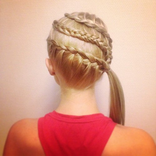 Ready for the #gym #sports #hair #hairstyle #blond #blonde #ponytail #braids #braid #plait #frenchbr