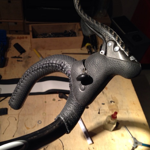 vidyagameher: unprofessional-cyclist: I discovered stitching leather bar tape isn’t much different