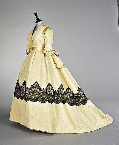 Ottoman Velvet Gown with Chantilly Lace Trim, ca. 1865via Invaluable