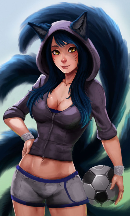 Porn Pics league-of-legends-sexy-girls: Futbol Ahri