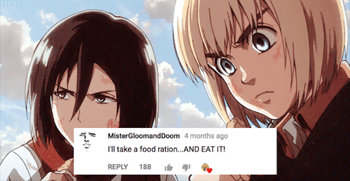 levizs:SHINGEKI NO KYOJIN + YouTube comments (insp.)