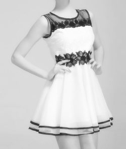 tbdressfashion:  black and white dress 