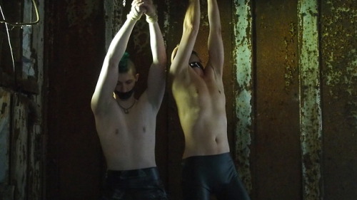 two slaves suspended for Master’s pleasure