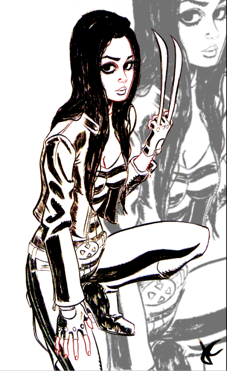 justincoffee:  Did this X-23 a few months ago, while I was preparing prints for a comic convention. I was not really happy with it at the time so I kinda just abandoned it. Figured I would post it anyway. New art on the way soon!  -Justin  