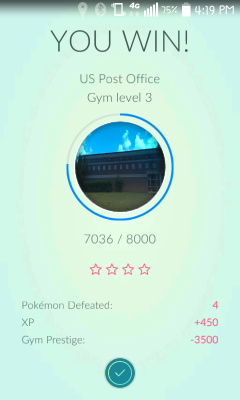 I Had To Go To The Post Office Today And Turns Out Its A Gym !! I Had My First Battle
