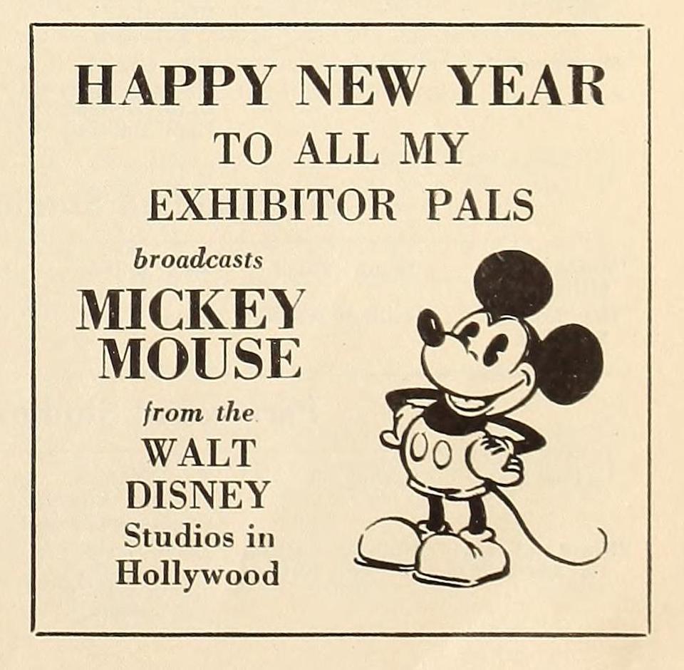 animationproclamations:  MICKEY MOUSE NEW YEAR’S! Exhibitor’s Daily Herald, December