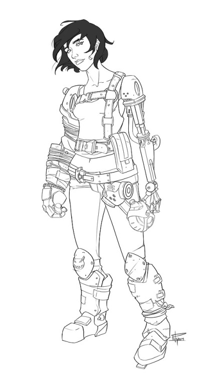 Warm up with the drawthreadPost apocalyptic warrior of some kind. I don’t recall the name of the gam
