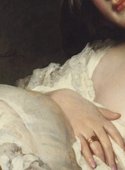 c0ssette:  Portrait of a Lady,detail,Franz Xaver Winterhalter (1805-1873) 