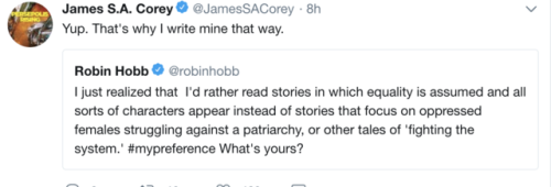 darkersolstice: elucubrare: But, you see, James, my dude, Robin Hobb absolutely gets to say this, be