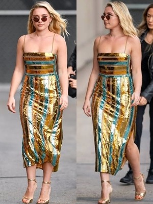 Florence Pugh in Galvan for Jimmy Kimmel Live [16/1/20].