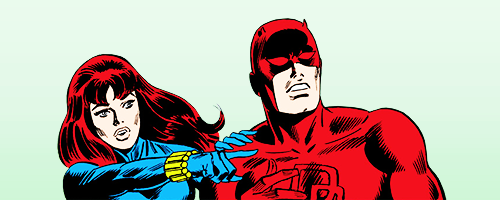 flyntwardtheweedlord:  daredevil and black widow in daredevil #102 (1973) 