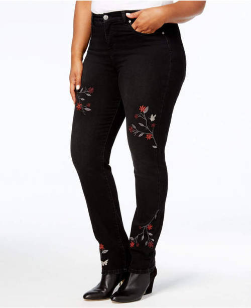 When You Want to Show Some Skin & Curves While Staying Classy and still killing it in a 14W, 16W, 18W, 20W, 22W & 24W PLUS-SIZE Denim Jeans Pants
Style & Co Plus Size Tummy-Control Embroidered Skinny Jeans, Created for Macy’s by Style&Co....