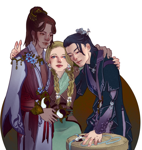 kemonokage: Barid Bel Medar, Ilyena and Lews Therin Telamon when they were young and happy. From Wh