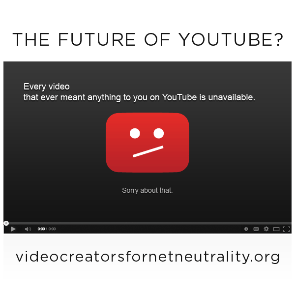 thehpalliance:
“ If you use YouTube, you need to know this.
You’ve heard all these rumblings about Net Neutrality over the past several months. Let’s get real: this is about controlling online video. It is estimated that by 2017, video content will...